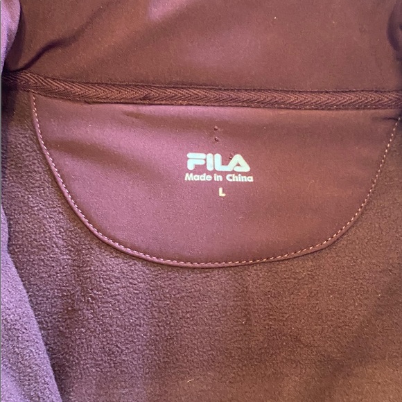 Fila womans full zip jacket Coat Large Pockets Red Pink Bungee Piping Detail - Picture 6 of 11